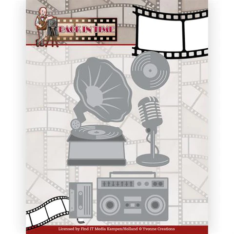 YCD10277 Yvonne Creations Cutting Die - Gramophone