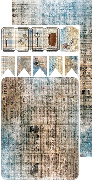 CC-F24-AMS-10 AGE OF MYSTERIES - JUNK JOURNAL - ZESTAW DODATKÓW
