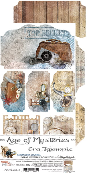 CC-F24-AMS-10 AGE OF MYSTERIES - JUNK JOURNAL - ZESTAW DODATKÓW