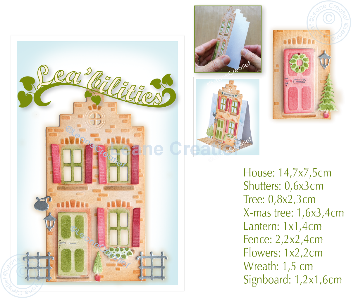 45.8108 Metal Die Leane Creatief - House cut and embossing die