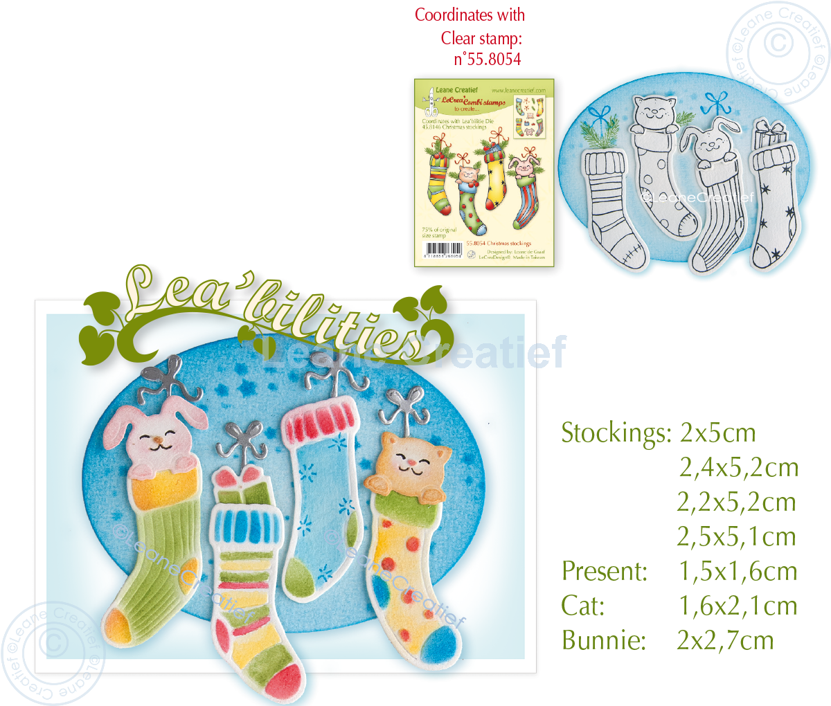 45.8146 Metal Die Leane Creatief - Christmas stockings, cut & embossing die