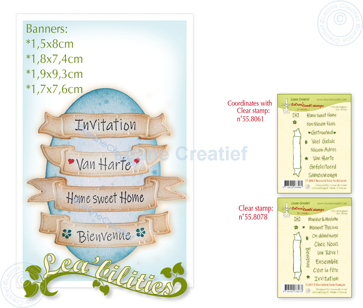 45.8184 Metal Die Leane Creatief - Banners, cut & embossing die