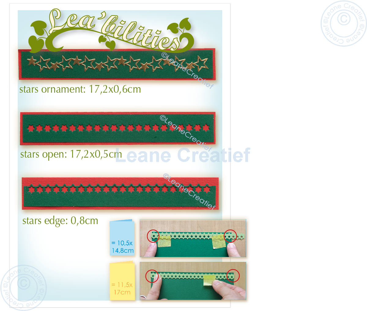 45.8191 Metal Die Leane Creatief - Card edge border Stars, cutting die.