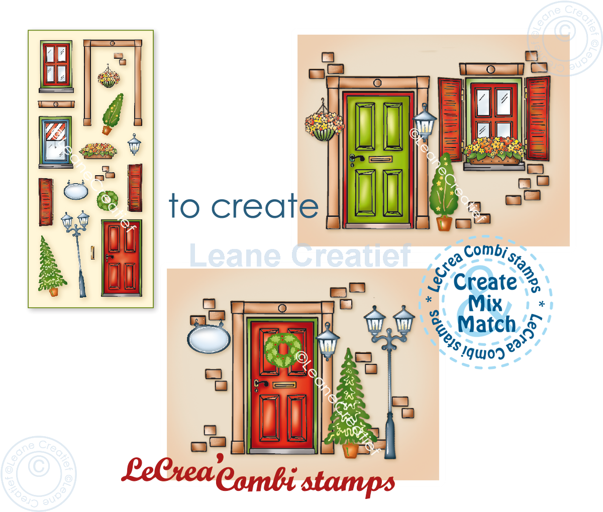 55.7996 Leane Creatief Acrylic Stamp - combi clear stamp Little House