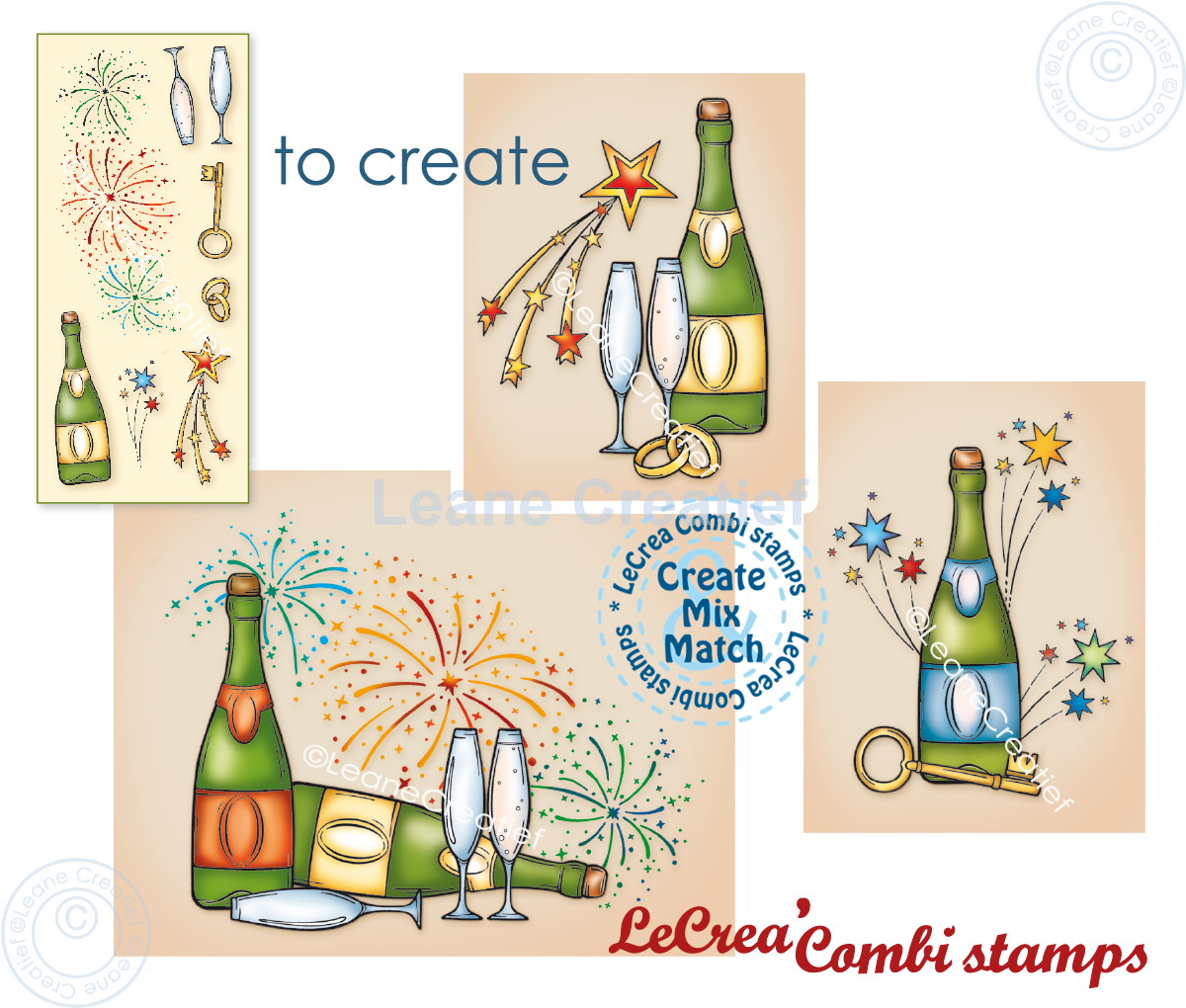55.8023 Leane Creatief Acrylic Stamp - combi clear stamp Fireworks