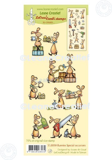 55.8030 Leane Creatief Acrylic Stamp - combi clear stamp Bunnies special occasions