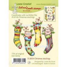 55.8054 Leane Creatief Acrylic Stamp - combi clear stamp Christmas stockings