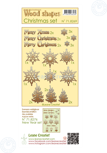 71.8269 Wood shapes Christmas set