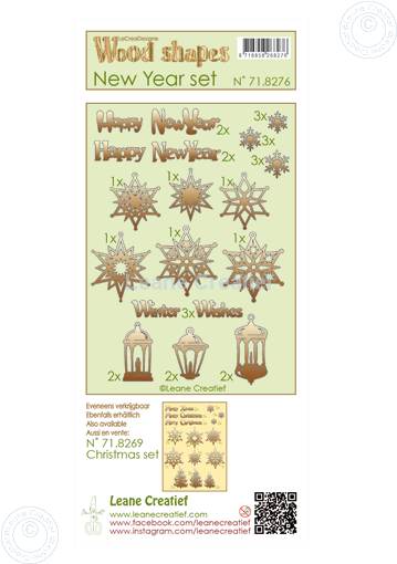 71.8276 Wood shapes New Year set 35 pieces