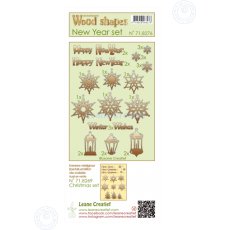 71.8276 Wood shapes New Year set 35 pieces
