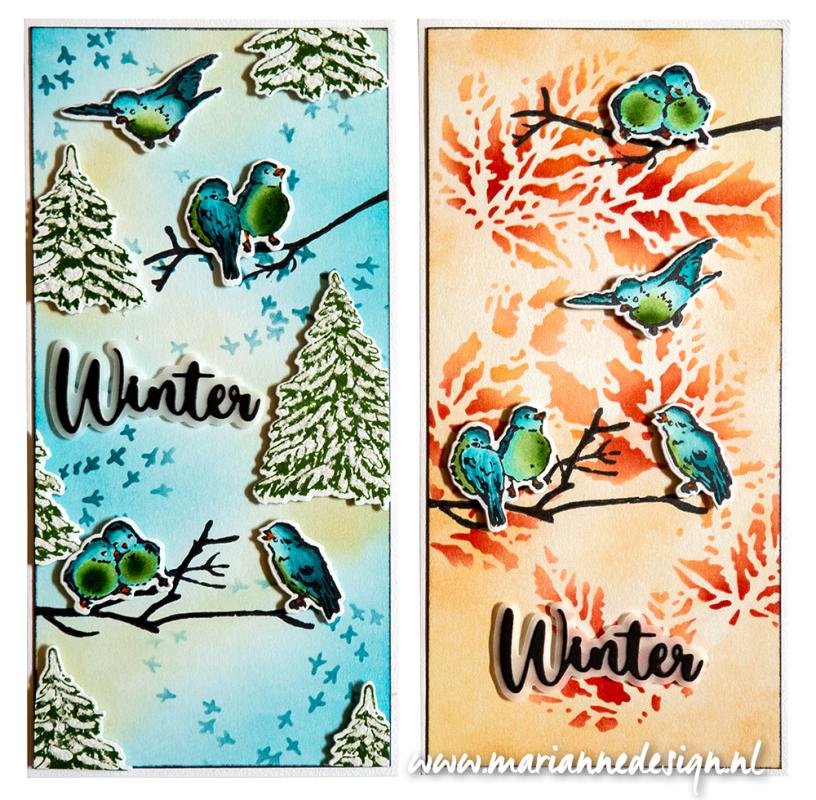 PS8134 Mask Marianne Design - TINY'S BIRD & DEER PRINTS - A5