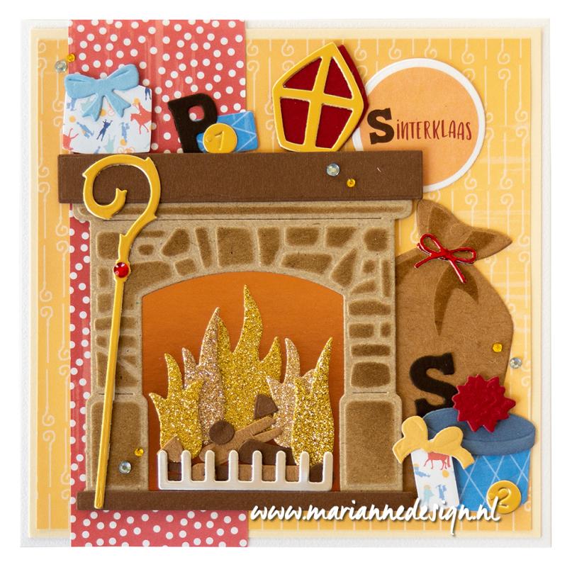 CR1612 Metal Die Marianne Design - Craftable - Fire place by Marleen