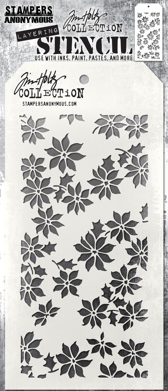 TH-S163 SA / TIM HOLTZ LAYERED STENCIL “Tiny Poinsettia”