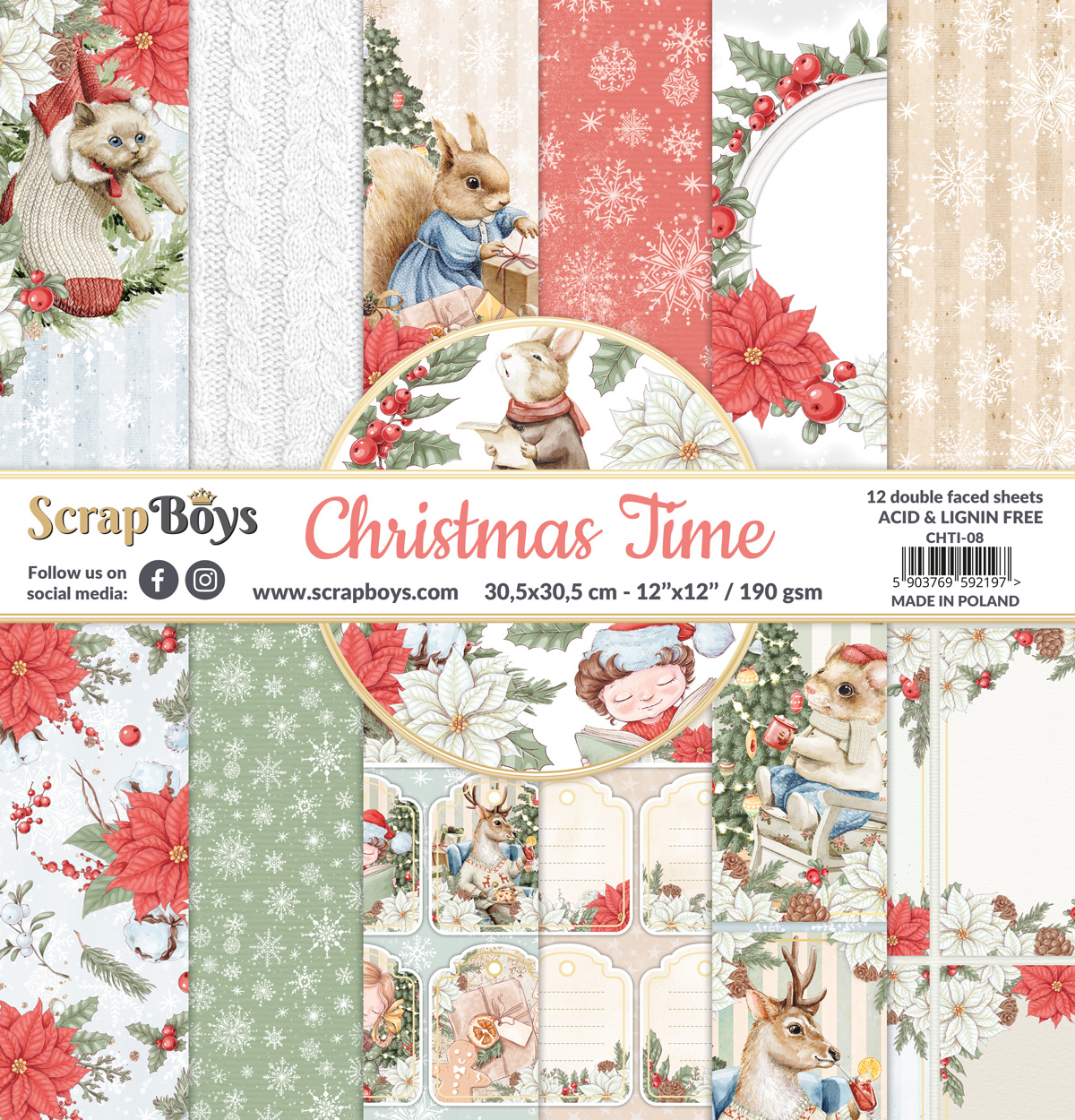 CHTI-08 30,5x30,5 cm Scrap Boys - Christmas Time