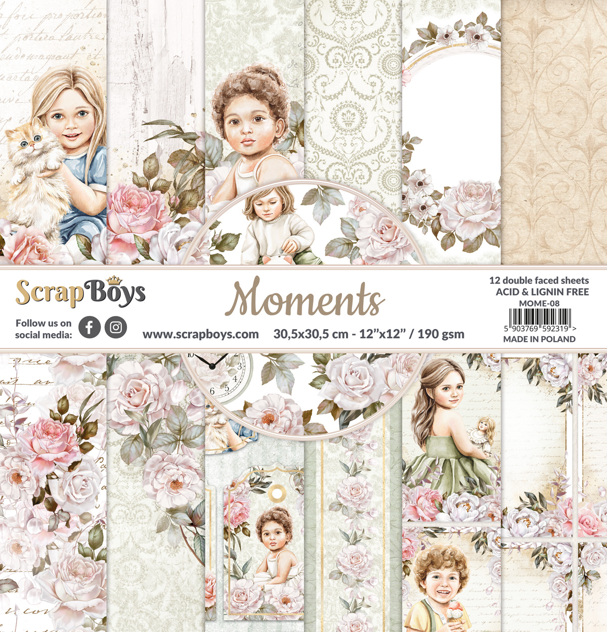 MOME-08 30,5x30,5 cm Scrap Boys - Moments
