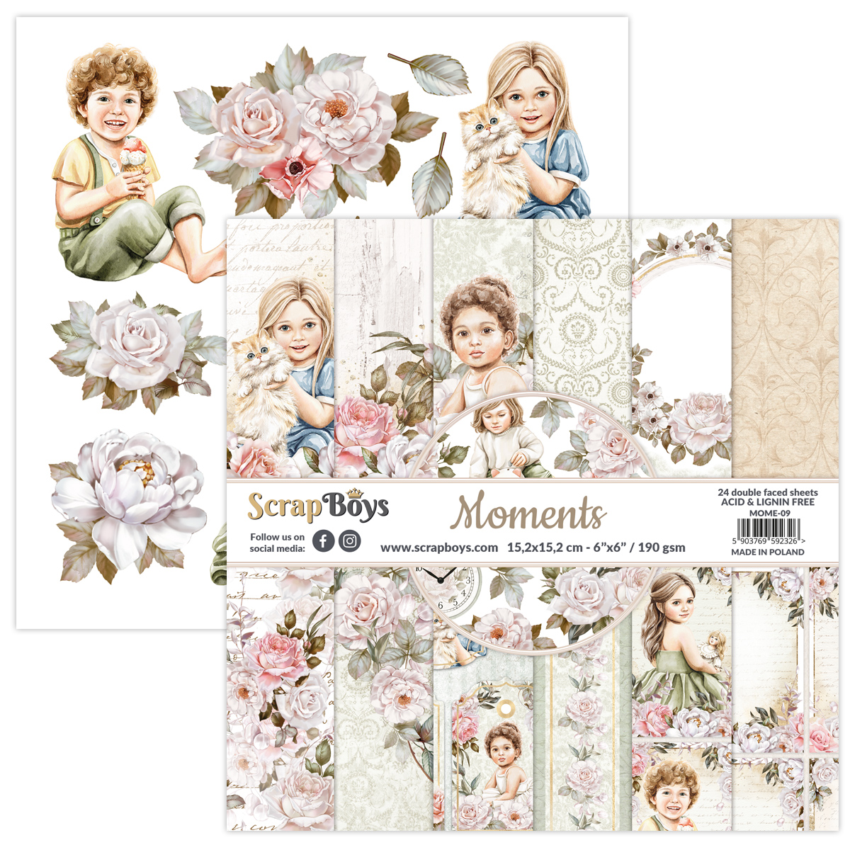 MOME-09 15,2x15,2 cm Scrap Boys - Moments