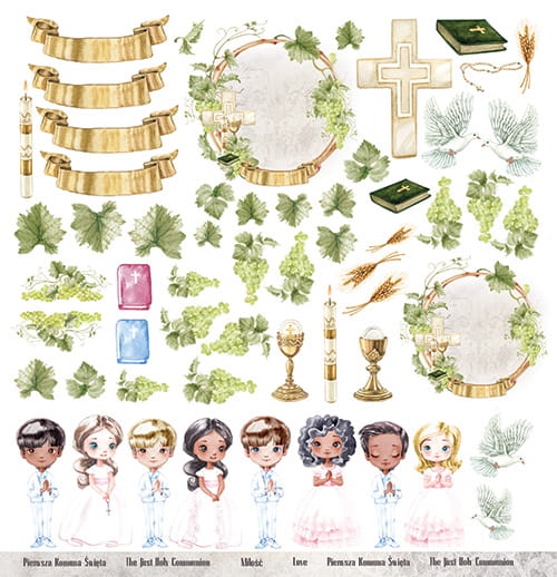 AA-LM-10 Elements for self-cutting out 12x12" , LOVELY MEMORIES