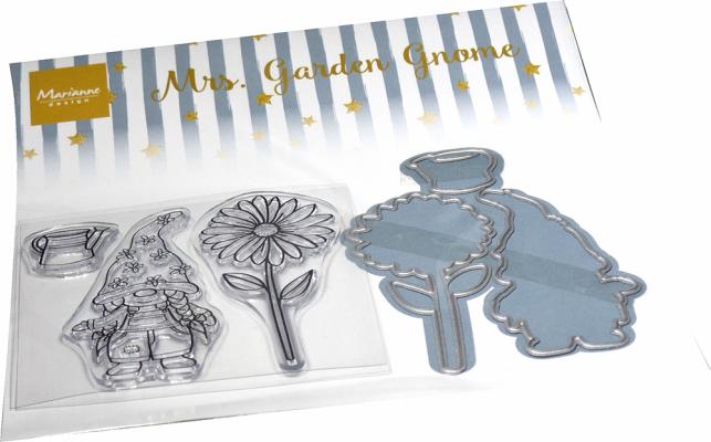 CS1126 Mrs. Garden Gnome STAMP & DIE SET