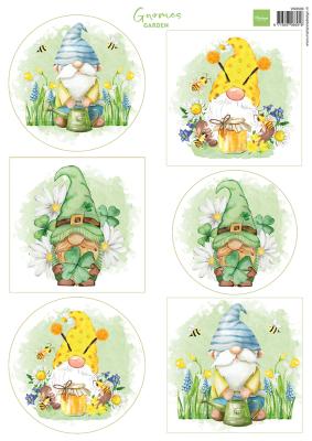 VK9599 A4 one side paper -Marianne Design - GNOMES GARDEN