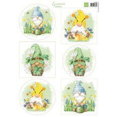 VK9599  A4 one side paper -Marianne Design - GNOMES GARDEN
