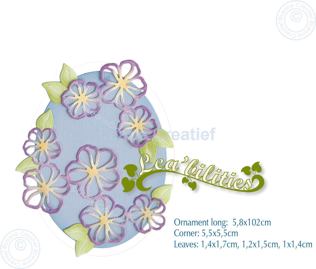 45.8467 Metal Die Leane Creatief - Ornaments with Blossoms