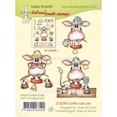 55.8290 Leane Creatief Acrylic Stamp - combi clear stamp Cute cow