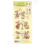 55.8306 Leane Creatief Acrylic Stamp - combi clear stamp Mice playing Music