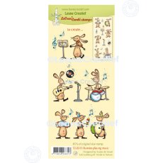 55.8313 Leane Creatief Acrylic Stamp - combi clear stamp Bunnies playing Music