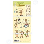 55.8313 Leane Creatief Acrylic Stamp - combi clear stamp Bunnies playing Music