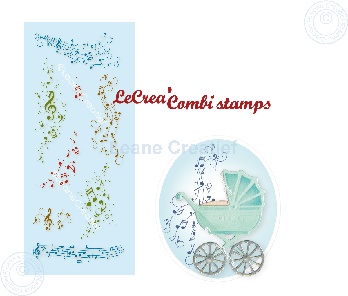 55.8320 Leane Creatief Acrylic Stamp - combi clear stamp Musical notes decorations
