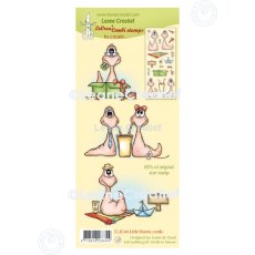 55.8344 Leane Creatief Acrylic Stamp - combi clear stamp Little Worms
