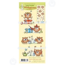 55.8351 Leane Creatief Acrylic Stamp - combi clear stamp Little Owlies