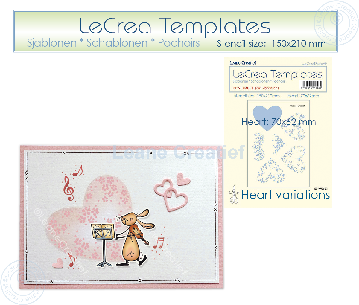 95.8481 Mask - Leane Creatief -Stencil Heart variations