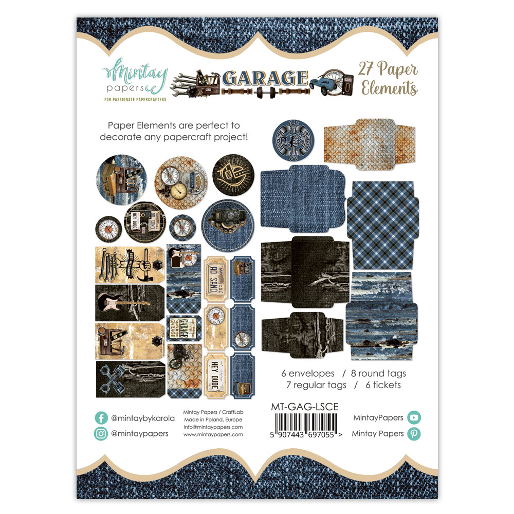 MT-GAG-LSCE Garage - Paper Envelopes and Tags - MINTAY MINTAY - die cuts