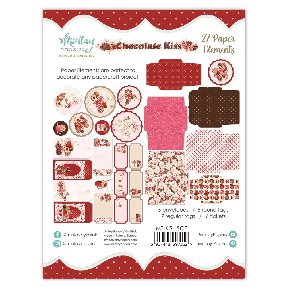 MT-KIS-LSCE Chocolate Kiss - Paper Envelopes and Tags - MINTAY MINTAY - die cuts