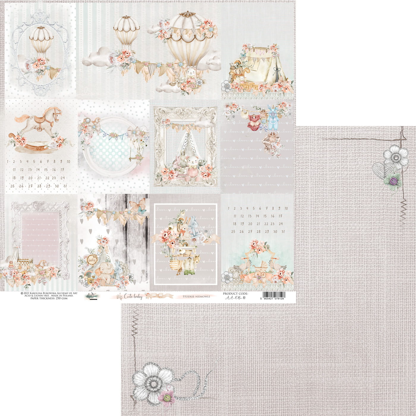 AA-CB- 10 Cards project live 12x12" Cute Baby
