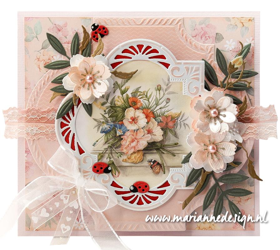 MB0207 A4 one side paper - Marianne Design - MATTIE'S MOOISTE SPRING BOUQUETS