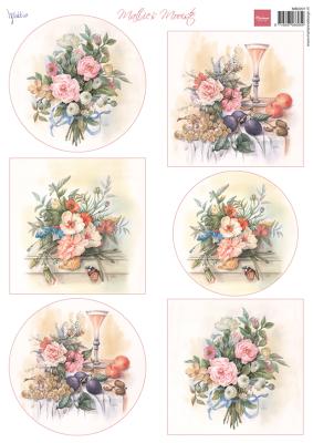 MB0207 A4 one side paper - Marianne Design - MATTIE'S MOOISTE SPRING BOUQUETS