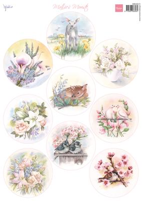 MB0208 A4 one side paper - Marianne Design - Mattie's Circles - Spring