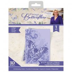 S-VBUT-EF-3D-INFL  Sara Signature Vintage Butterflies 3D Embossing Folder - In Flight