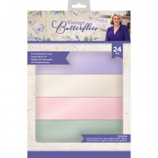 S-VBUT-PEARL-UK Sara Signature Vintage Butterflies - A4 Luxury Pearlescent Card Pack