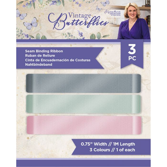 S-VBUT-SBRIB Sara Signature Vintage Butterflies - Seam Binding Ribbon