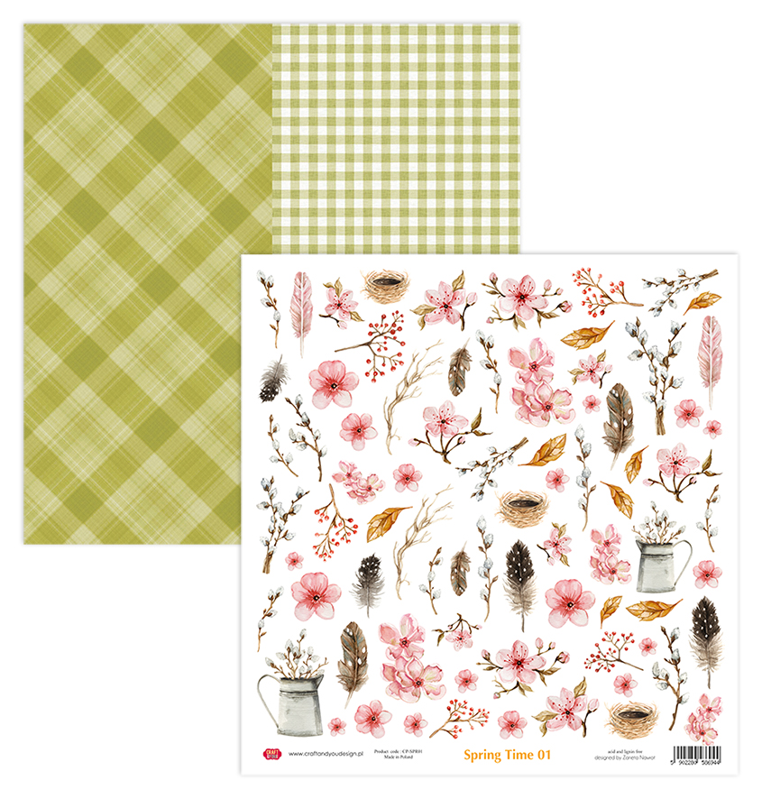 CP-SPR01 One-sided paper-elements-Craft & You Design 30.5x30.5 Spring Time 01