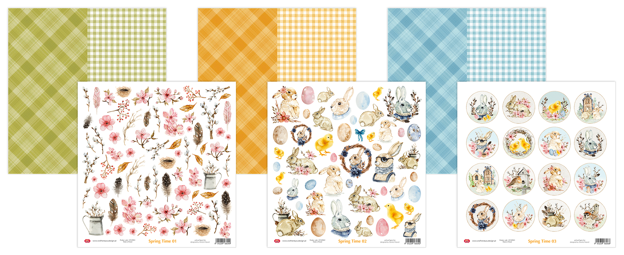 CPS-SPR30-3 Paper Set Craft & You Design 30.5x30.5 Spring Time