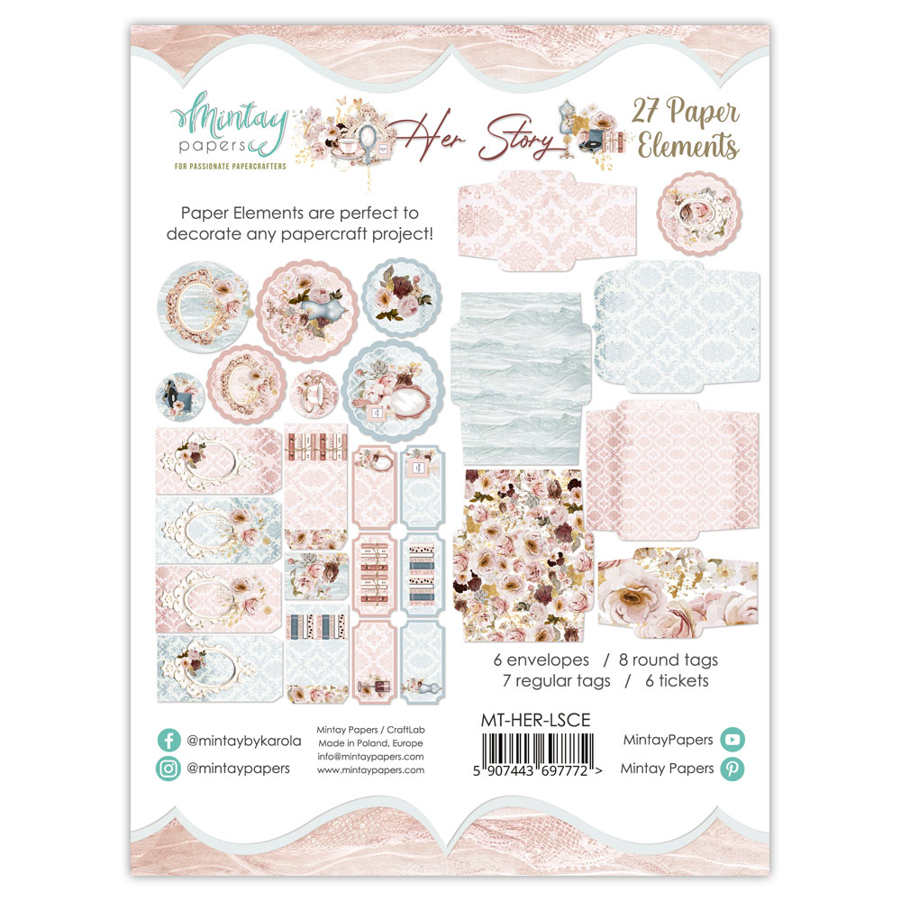 MT-HER-LSCE Her Story - Paper Envelopes and Tags - MINTAY MINTAY - die cuts