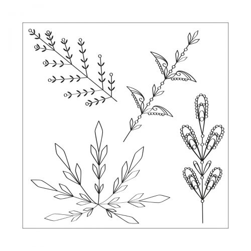 666010 Sizzix • Framelits Die Set with Stamps Decorative Leaves
