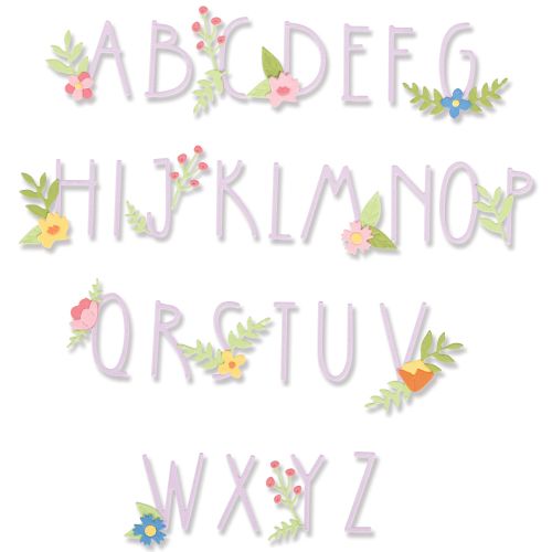 666236 Sizzix • Thinlits Die Set Floral Alphabet by Alexis Trimble