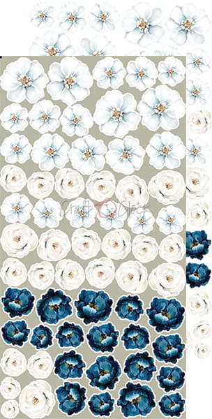 CC-C56-FB-10 FOREVER BLUE - zestaw DODATKÓW - Flowers