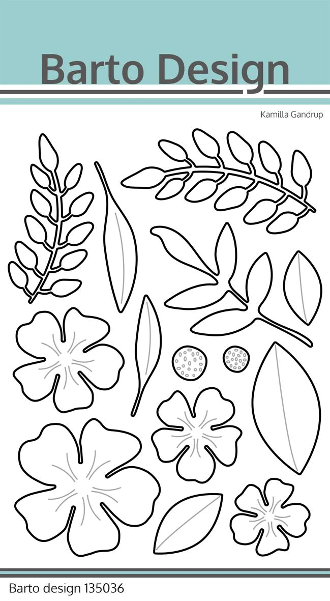 135036 Barto Design Dies "Flower & Leaves"