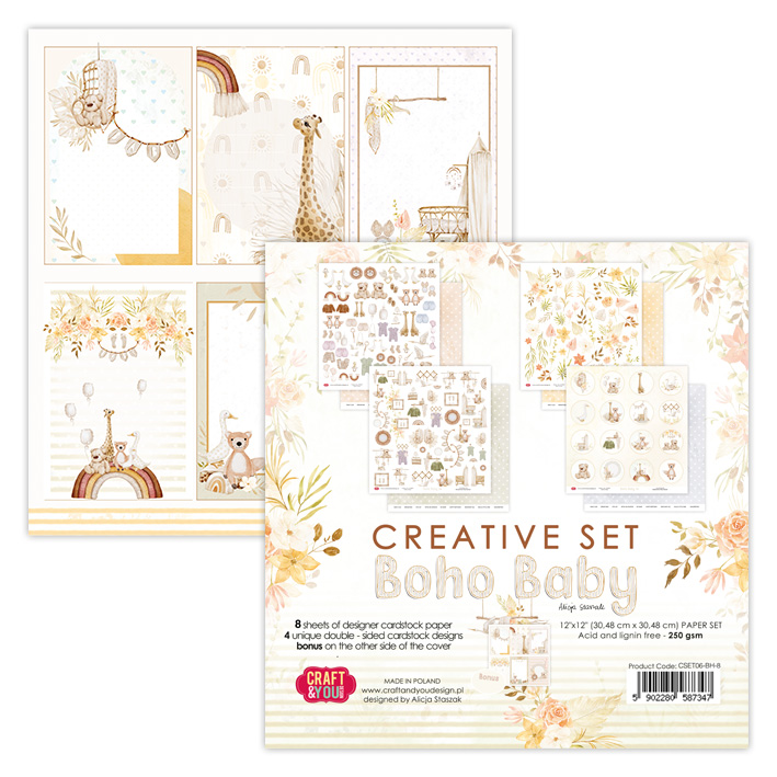 CSET06-BH-8 CREATIVE set 30,5x30,5cm Boho Baby